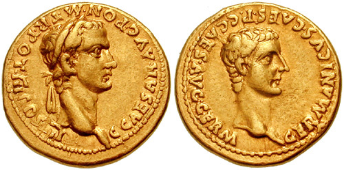 Caligula and Germanicus Coin