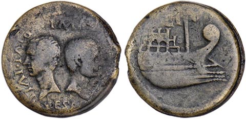 Julius Caesar and Octavian Coin